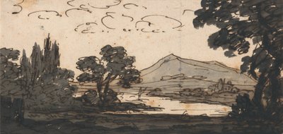 Paesaggio con montagna e lago da Alexander Cozens